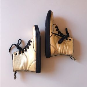 Dr. Martens | Metallic Gold Lace-up Leyton Boots